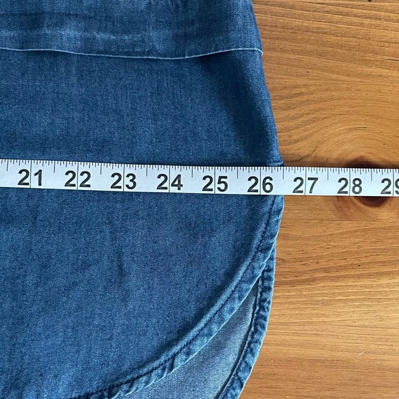 Lane Bryant Blue Chambray Tunic Length Button-Down Collared Shirt Size 14 / 16 - Picture 14 of 16